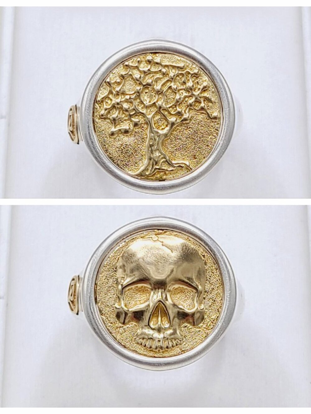 David Yurman Life & Death Duality Ring w/ 18K Yellow Gold - 20mm - Size 10